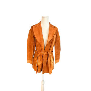 70s Groovy retro leather belted jacket